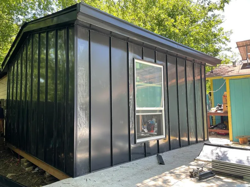 Black standing seam metal wall panels for Metal Roof Installation in Glen Ellyn